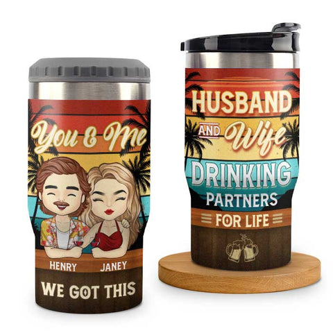 Drinking Buddies Husband Wife - Couple Personalized Custom 4 In 1 Can -  Pawfect House ™