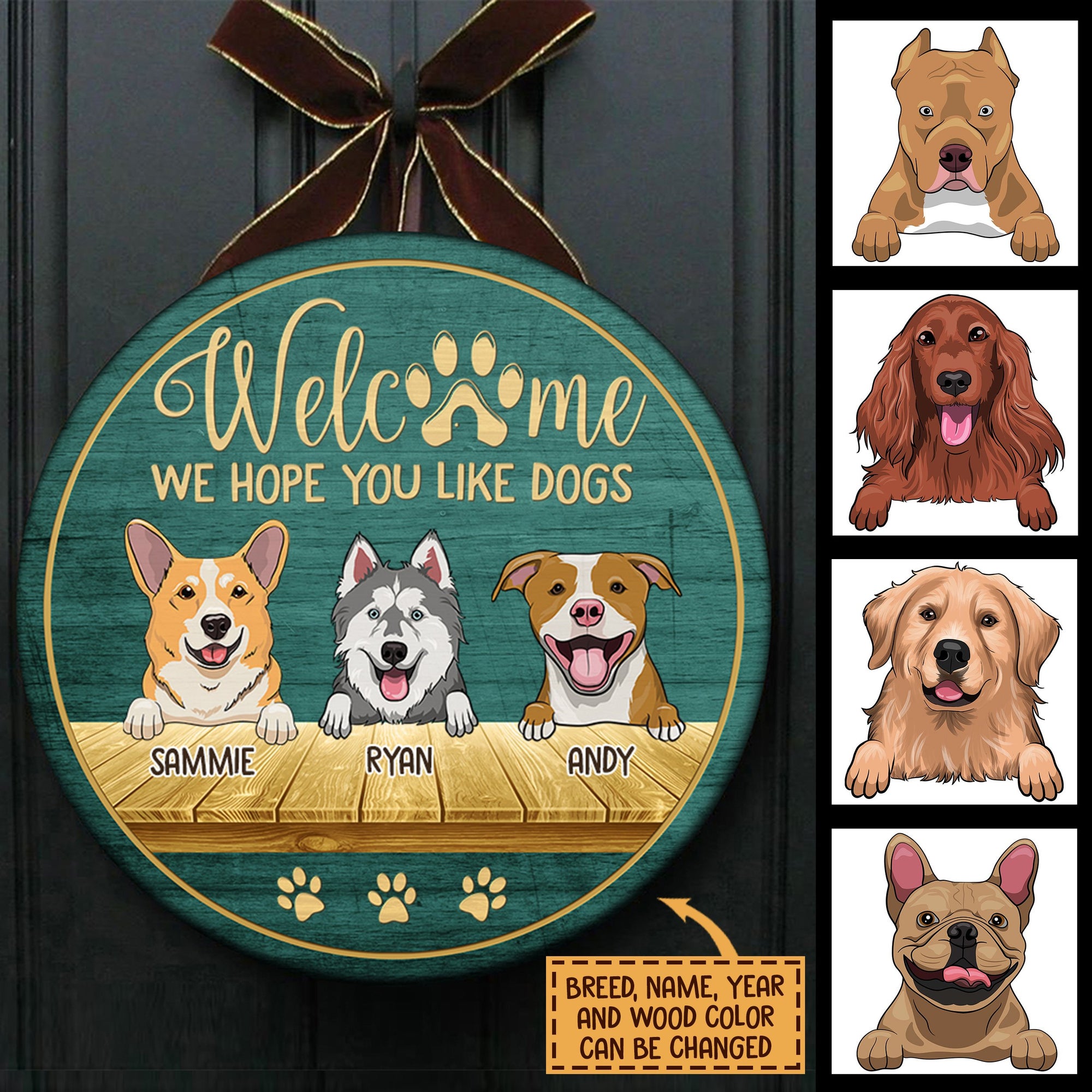 Welcome Hope You Like Peeking Dogs - Funny Personalized Dog Door Sign