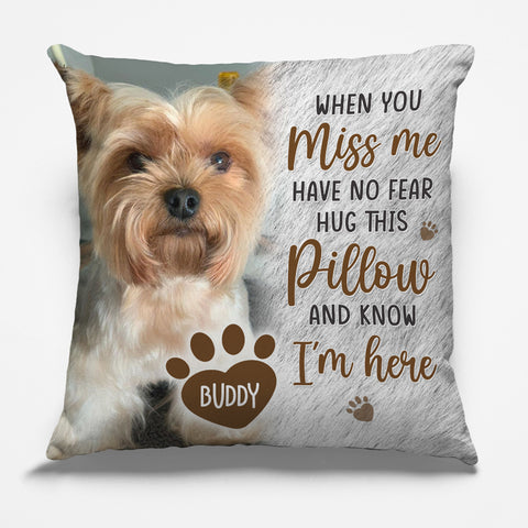 Personalized Pet Pillow Cover With Insert Paw Print Design 