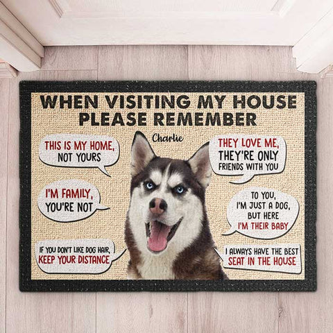 3D Printed Please Remember Pitbull Dogs House Rules Custom Doormat