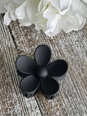 Flower Power "Black" Hair Clip - Everlee Jane