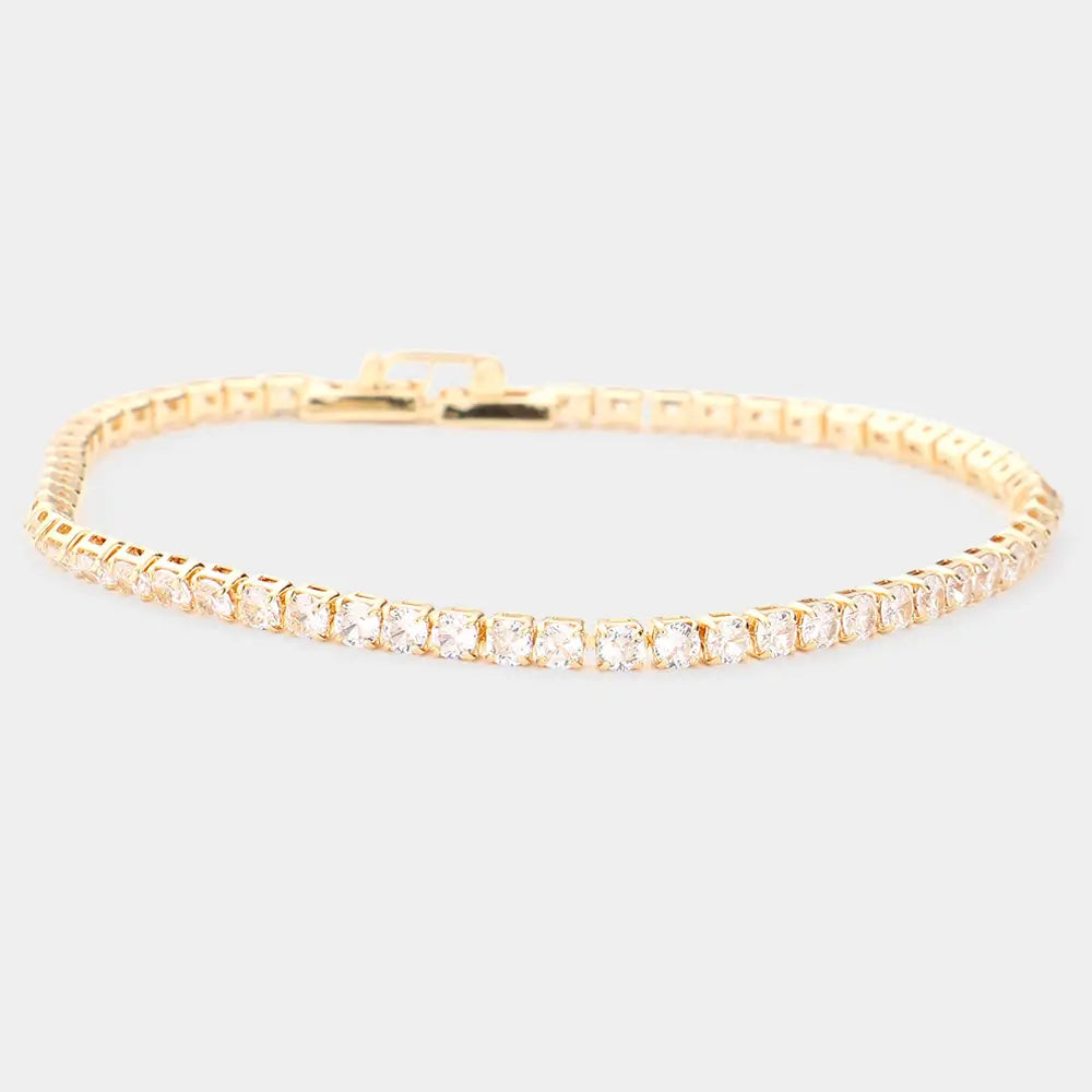 Brass Metal Tennis Evening Bracelet