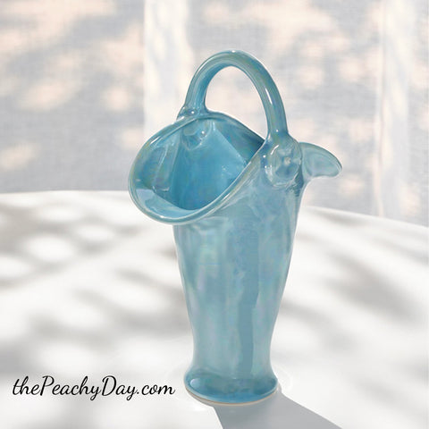 Pearlescent Blue Ceramic Vase