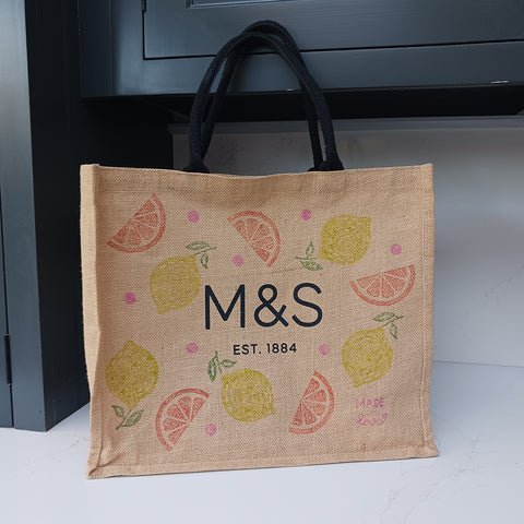 block printed shopping bag