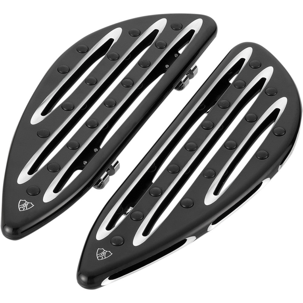 Arlen Ness Driver Floorboards - Deep Cut - Black - For: Harley Davidson - Softail