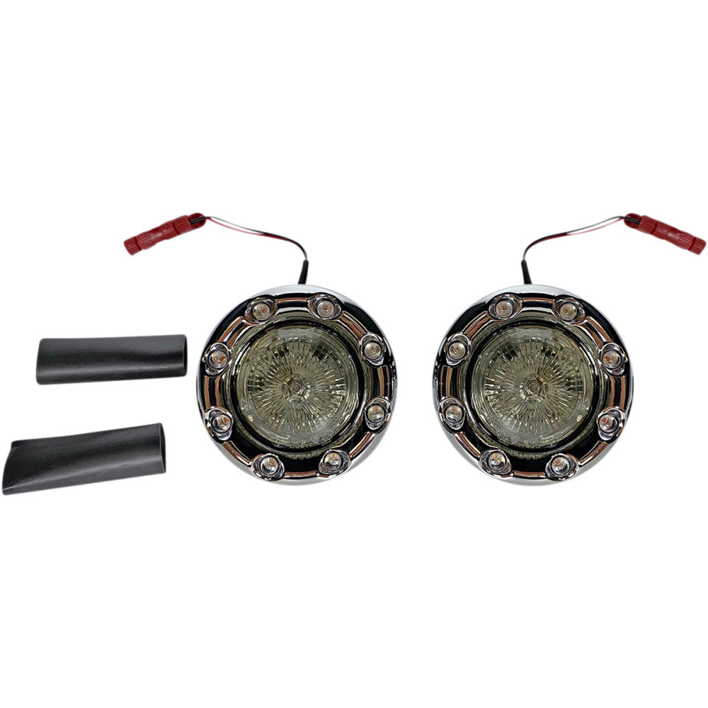 Custom Dynamics ProBEAM Bullet Ringz LED Turn Signals - ChromeSmoke - For: Indian - Chief; Harley Davidson - Dyna