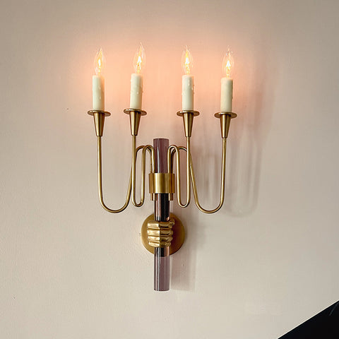 hand wall sconce with lights