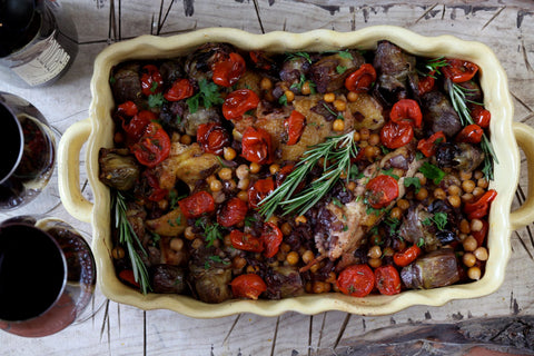 Chicken with Artichokes, Sun-Dried Tomatoes and Chickpeas