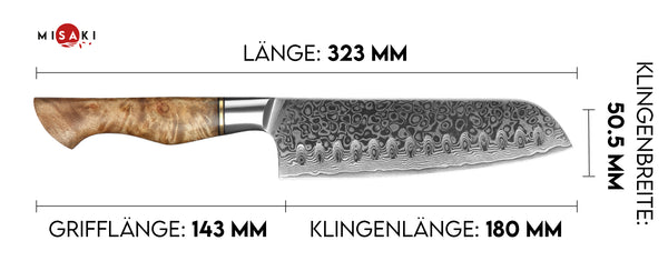 Coffret 2 couteaux japonais Nagekomi lame martelée : santoku + nakiri