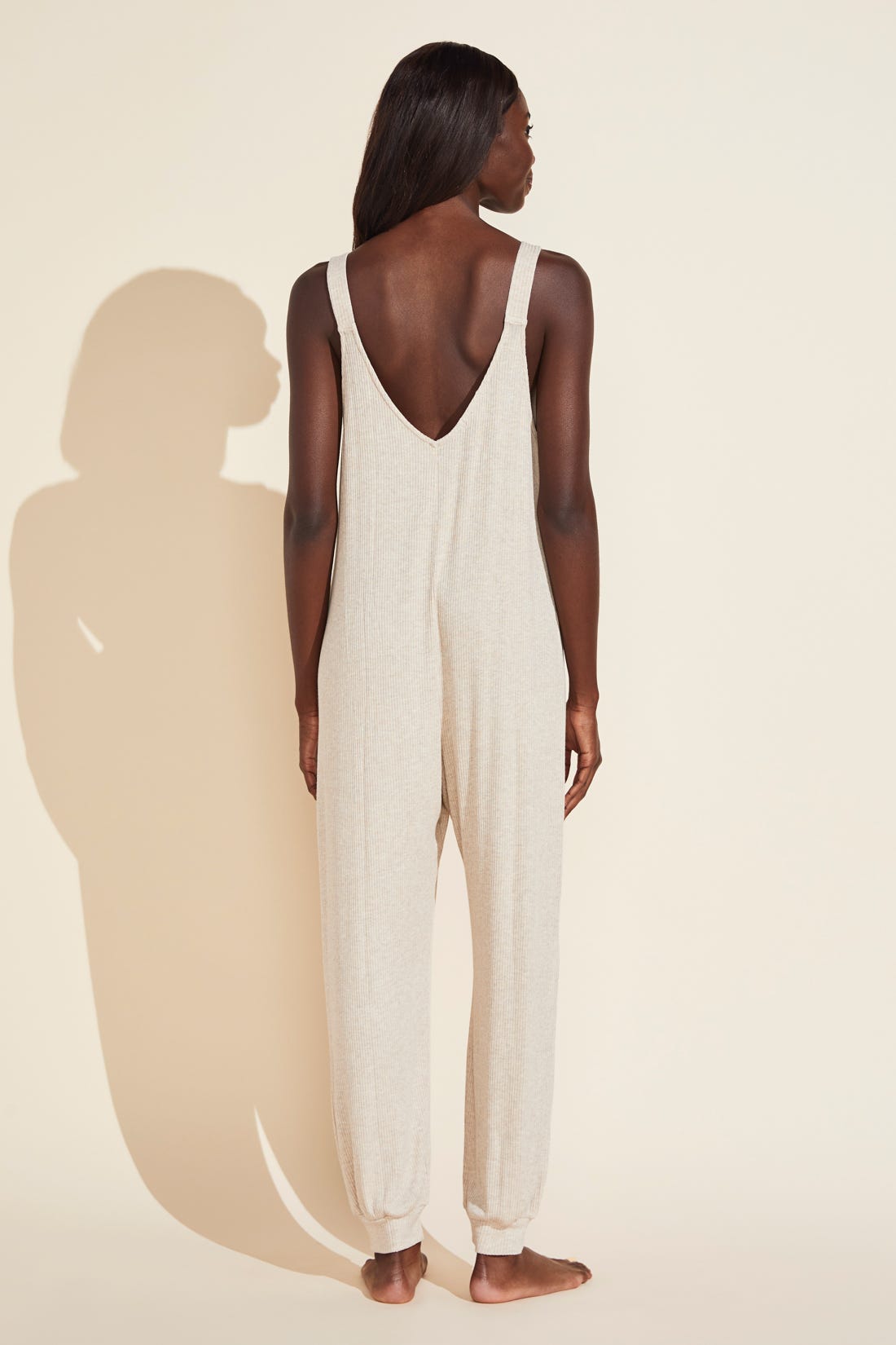 Elon Relaxed Rib Jumpsuit - Oatmeal