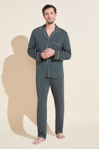 William TENCEL™ Modal Long PJ Set - Kelp/Ivory - Eberjey