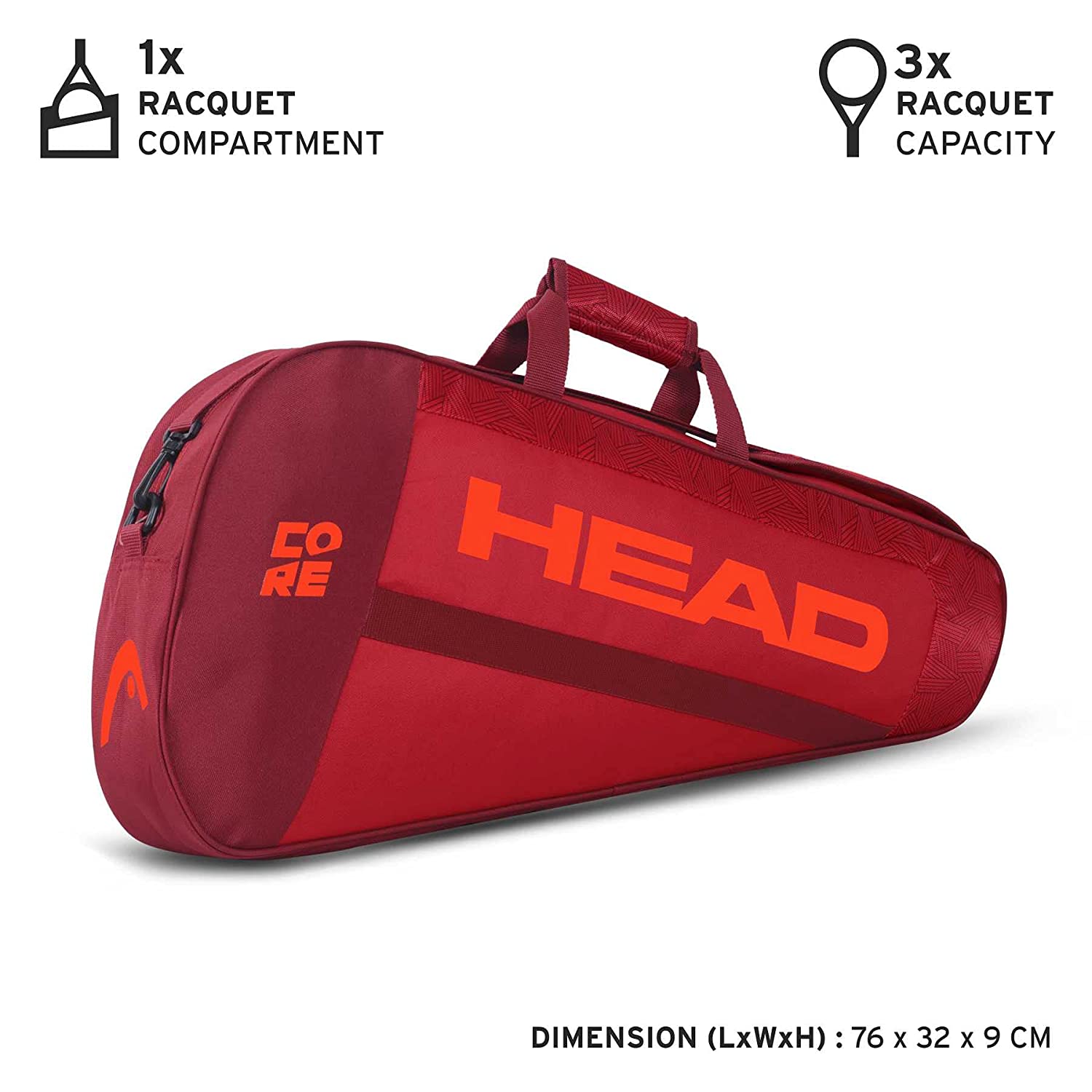 HEAD CORE 3R Pro Red Lawn Tennis Kit Bag