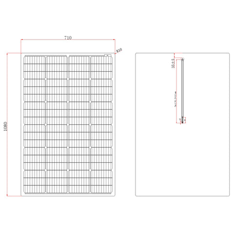 Dimensional Drawing for solar panel