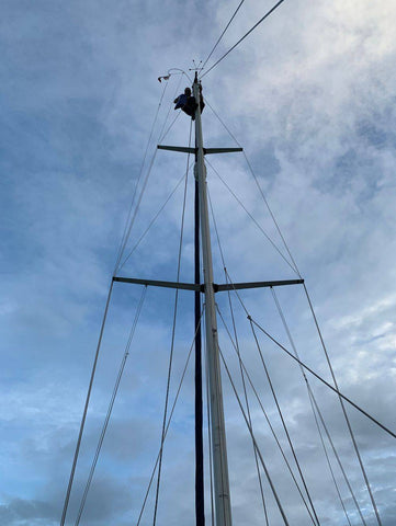 Instrument repair and replaced at the top of the mast