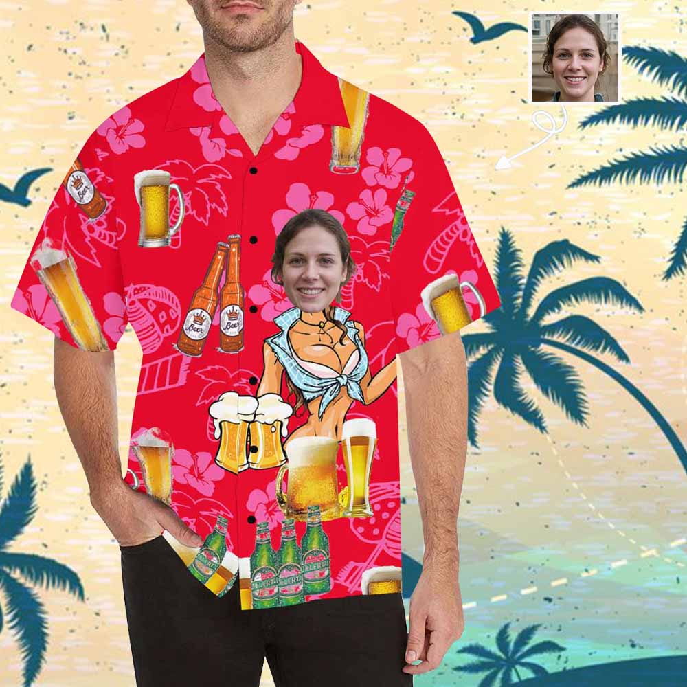 Customized Face Hawaiian Shirts, Beer Aloha Shirts, Personalized Hawai