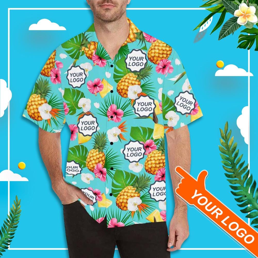 Custom Hawaiian Shirts with Logo Pineapple Theme Create Your Own Hawai