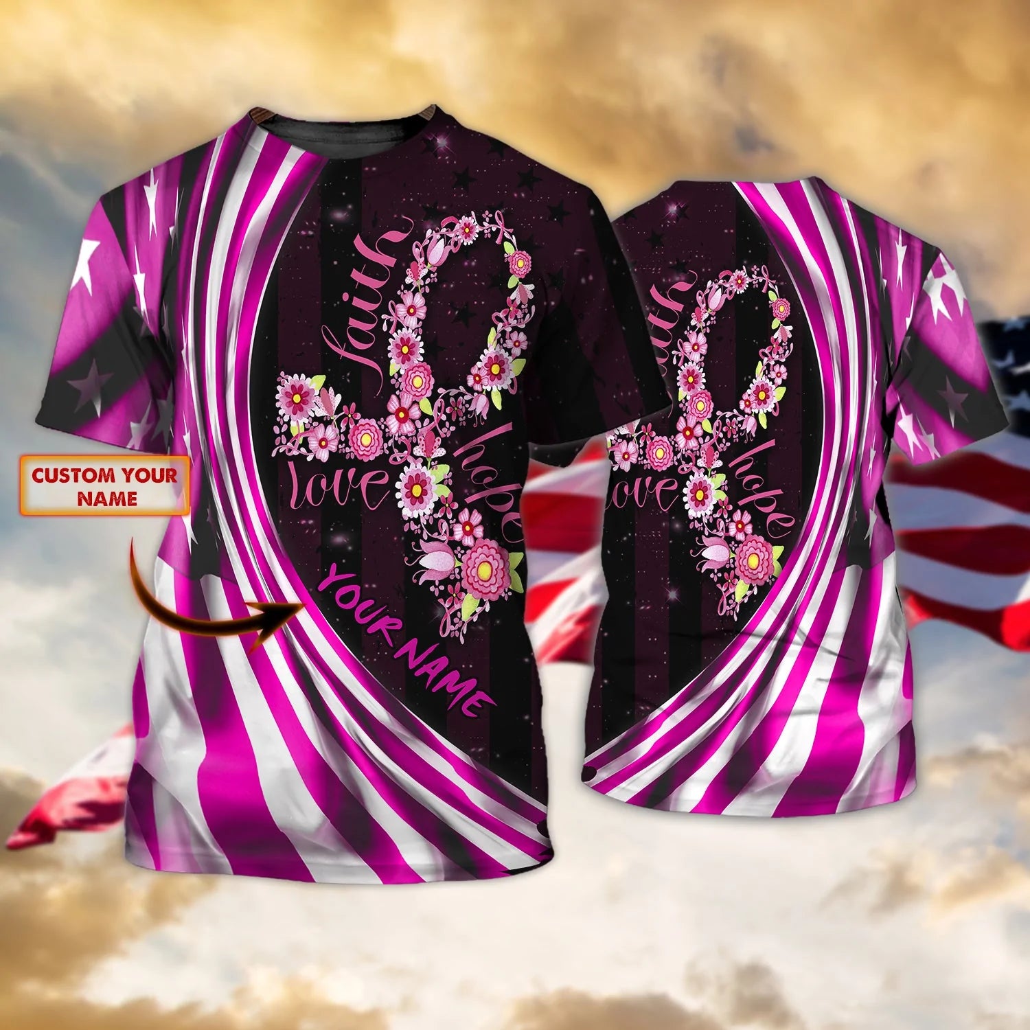 Personalized Hope Breast Cancer Team Name And Number Baseball Jersey