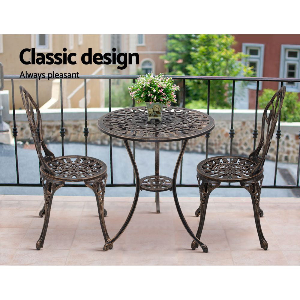 cast iron 3 piece outdoor setting