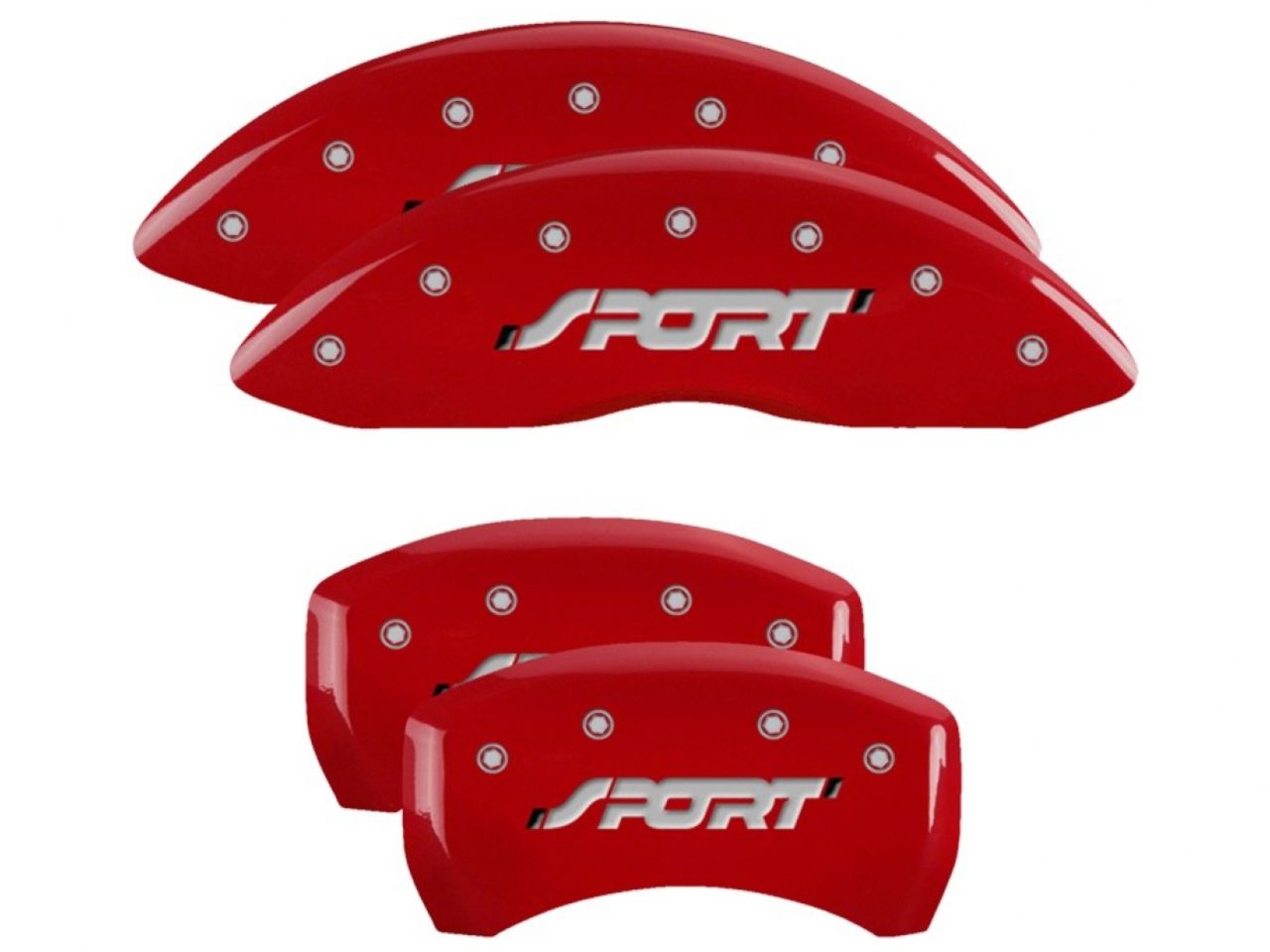 MGP 4 Caliper Covers Engraved Front & Rear 11-18 Dodge Durango Red