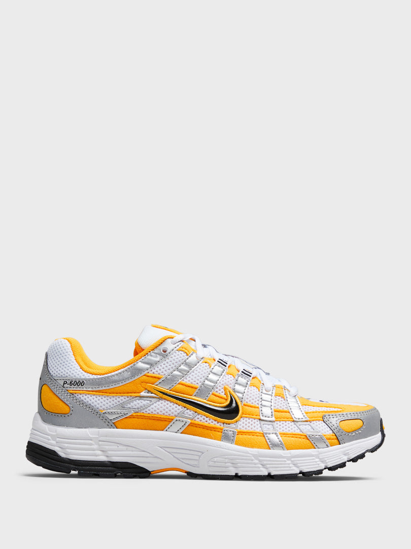 Nike - P-6000 Sneakers in Sundial, White and Metallic Silver –