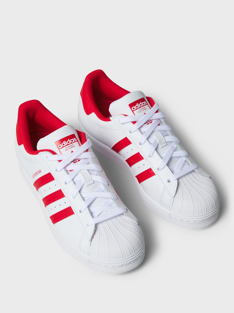 palanca patrón Escribe un reporte Adidas - Superstar Sneakers in White and Red – stoy