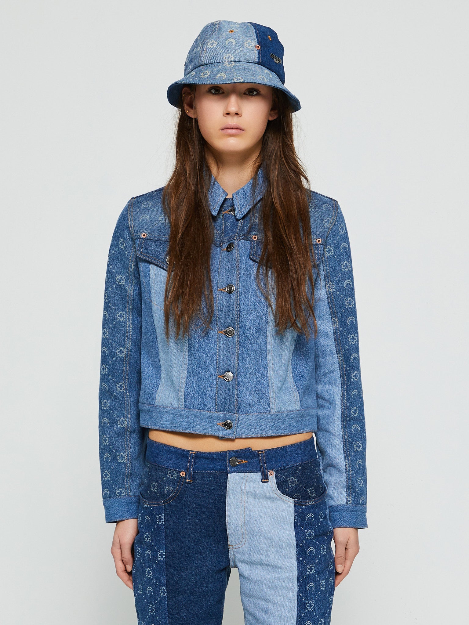 MARINE SERRE DENIM MOONOGRAM BELL HAT-