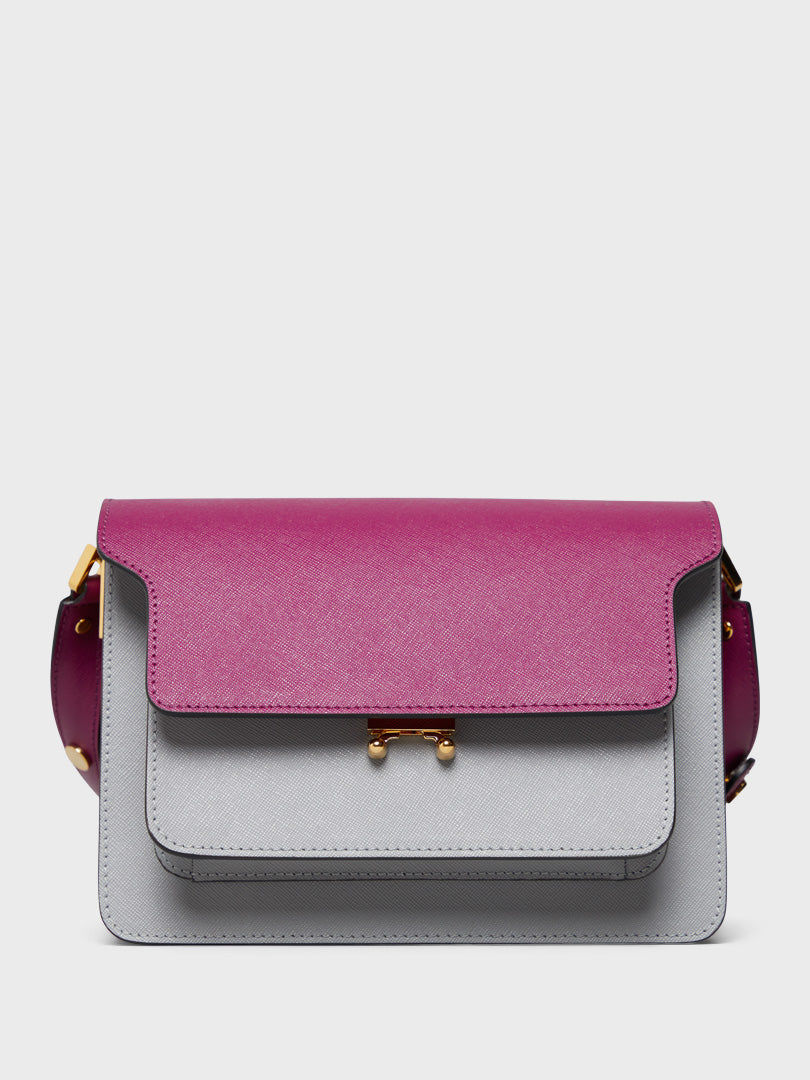 Marni Off-white & Purple Trunk Bag in Black