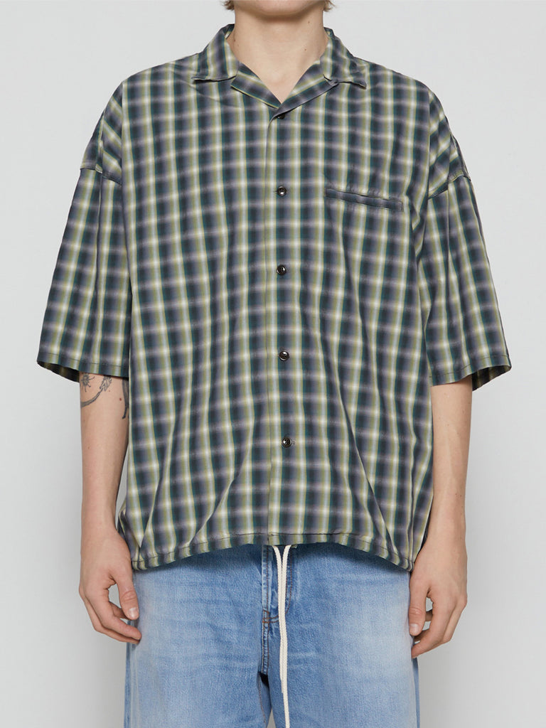 Open Collar Wind H/S Shirt in Khaki
