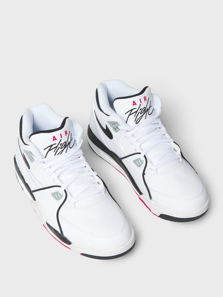 Nike - Air Flight 89 Sneakers in White, Black-LT, Smoke Grey University Red – stoy