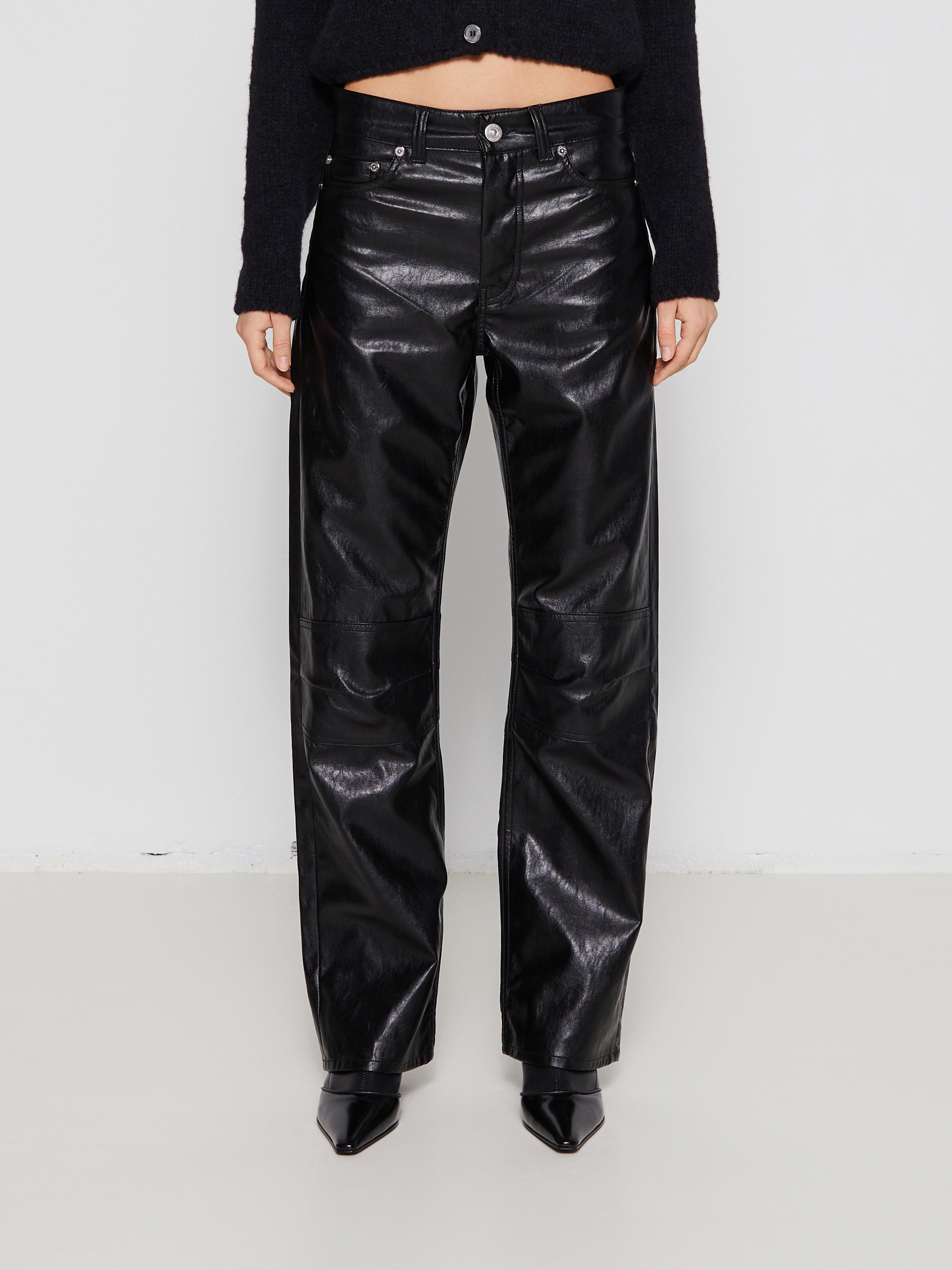 Our Legacy - Linear Moto Cut Pants in Cageian Black Fake Leather