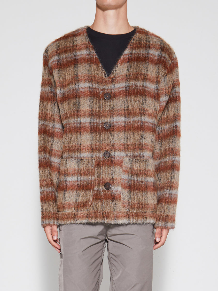 OUR LEGACY CHECK MOHAIR CARDIGAN