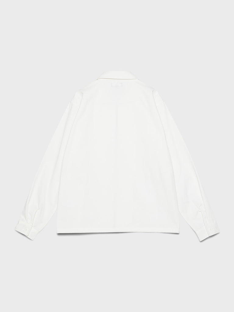oase Bi Enkelhed Zip Up Work Langærmet Skjorte i Off White – stoy