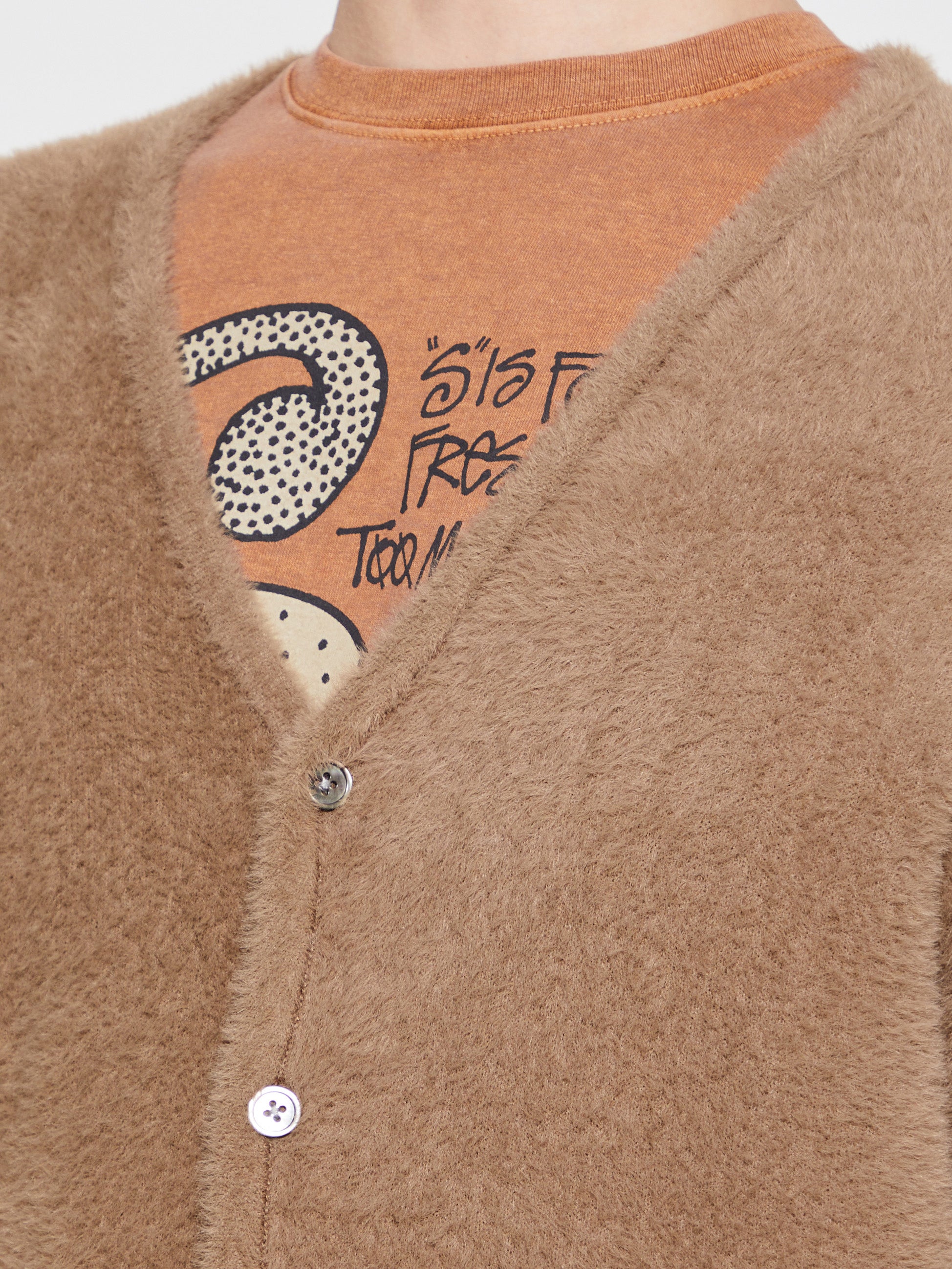 stussy shaggy cardigan taupe 【人気ショップが最安値挑戦！】 35