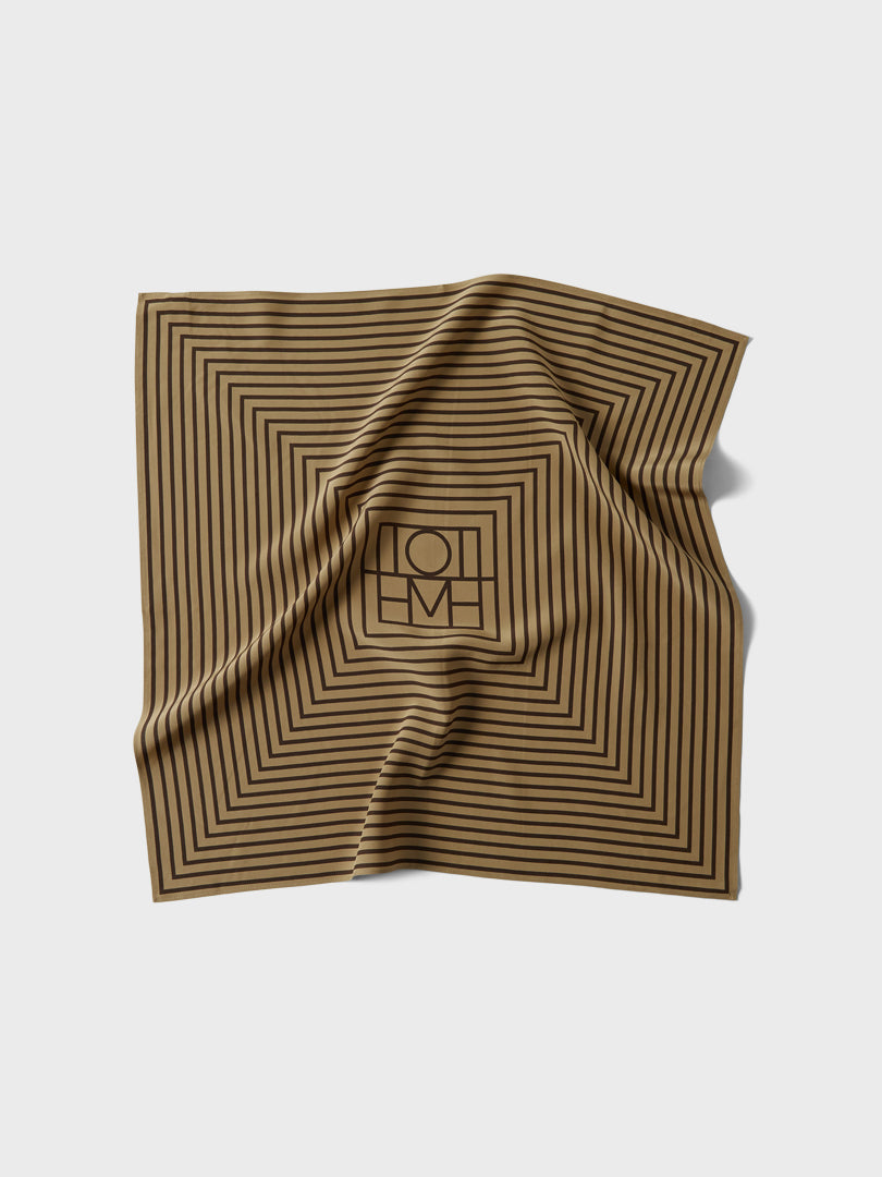 Tot Silk Monogram silk scarf in forest, Black