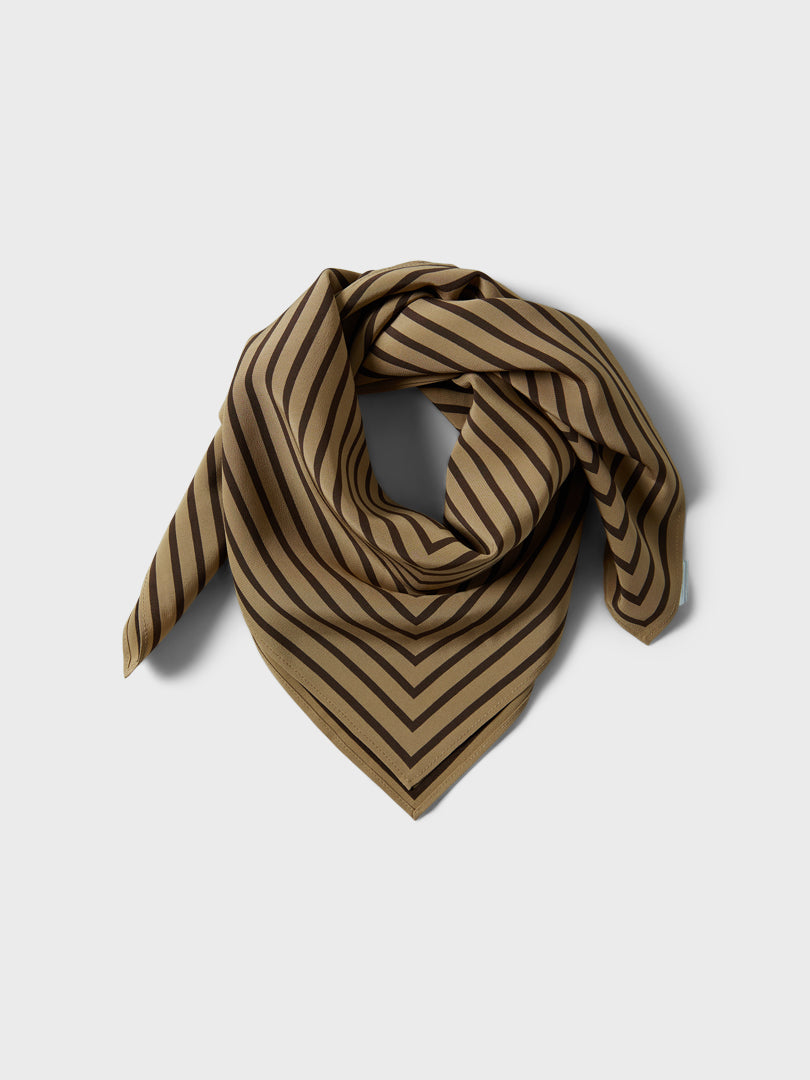 Signature monogram silk ribbon scarf creme – Totême
