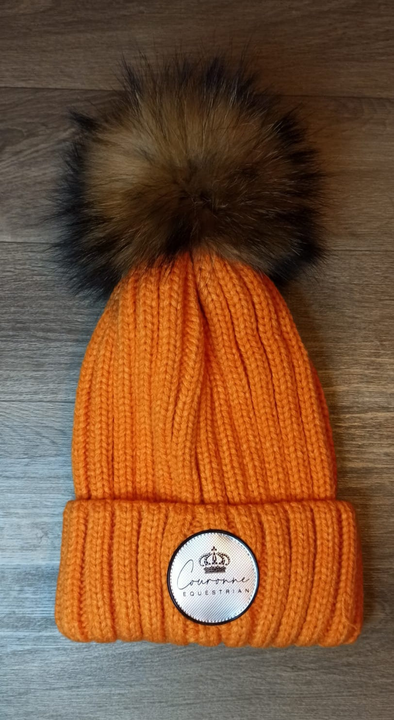 orange pom hat