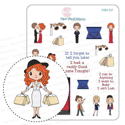 Pretty Woman cute mixed deco sticker sheet for your planner.
