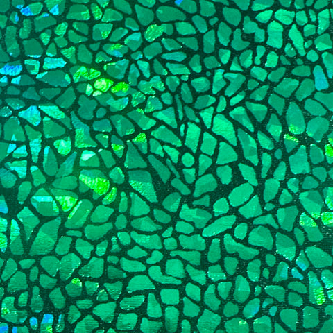 4 Way Stretch Nylon Spandex Fabric Alligator Skin Hologram | Spandex Palace Green Illusion