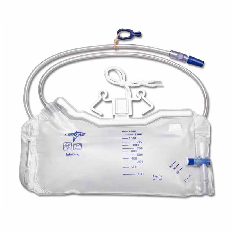 Dover™ Urine Drainage Bag, Anti-Reflux Chamber, Drain Tube Hook and Loop  Hanger, Poly Bag, 2000 mL