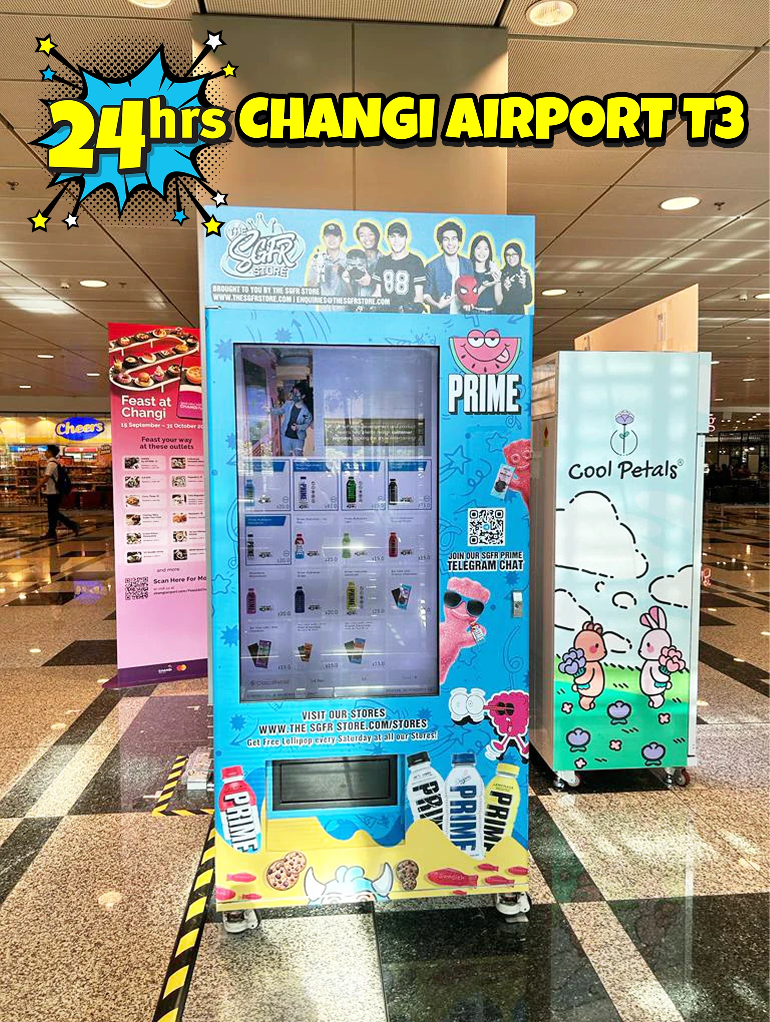 Prime Hydration Vending Machine at Changi Airport