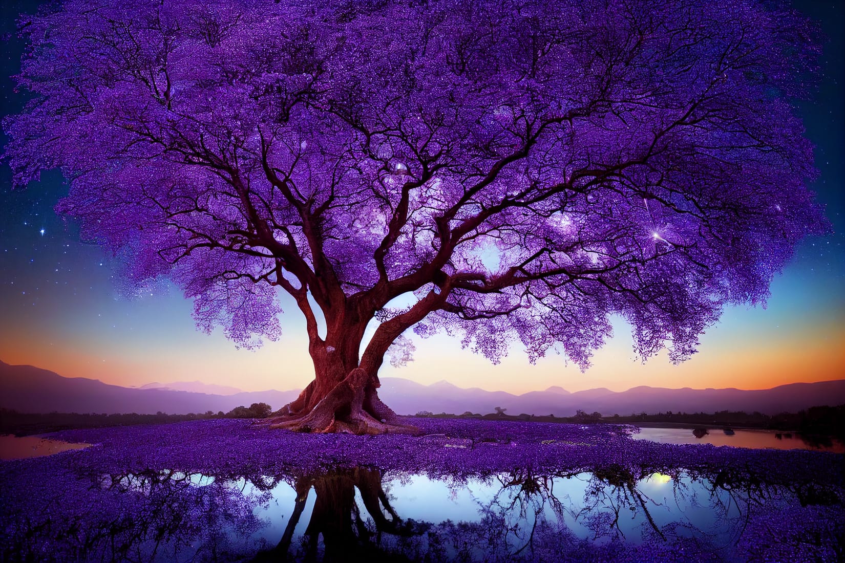 red jacaranda tree wallpaper