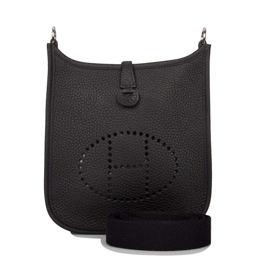 Hermes Clemence Evelyne III PM Messenger Bag Black