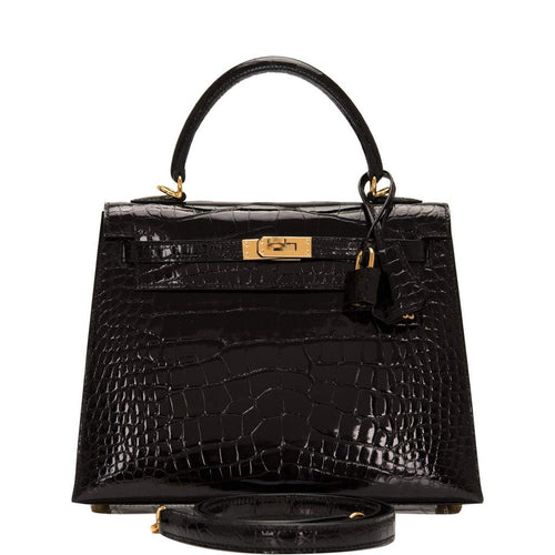 Hermes Kelly 25 Retourne Noir Matte Alligator Gold Hardware– Wrist  Aficionado