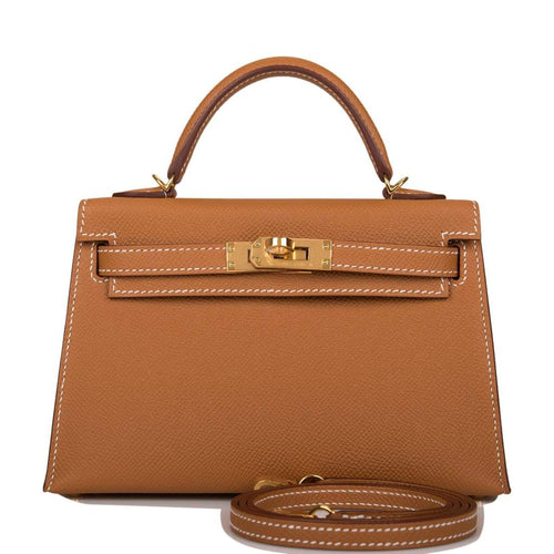 HERMES Mini Kelly II Quebracho Chèvre Mysore GHW - Timeless Luxuries