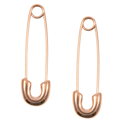Elle Pearl and Gold Safety Pin Earrings – Quill Fine Jewelry and