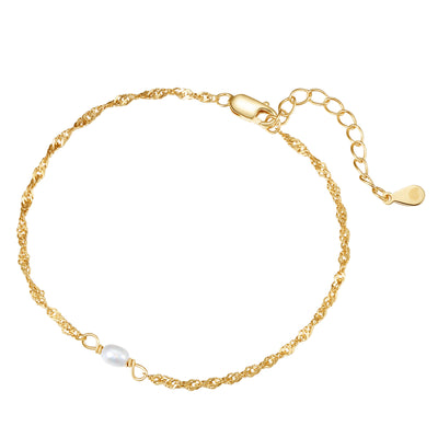 ANENJERY Silver Color Chain Bracelet for Women Double Layer Beads Bracelet  Fine Jewelry Gifts - AliExpress