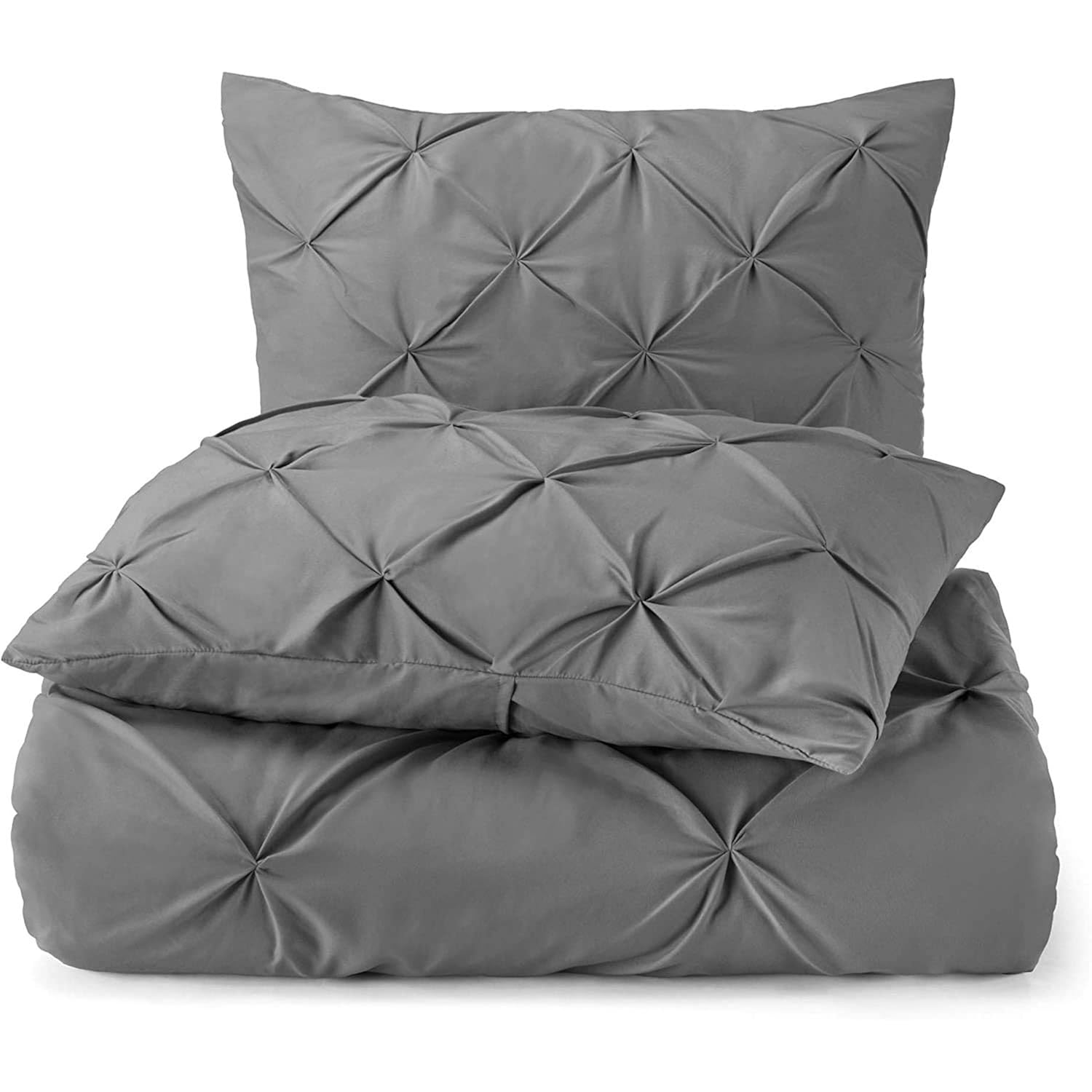 King Pillow Shams Set Of 2 Pinch Pleated Dark Grey Pillow Shams King 20X36 Pin