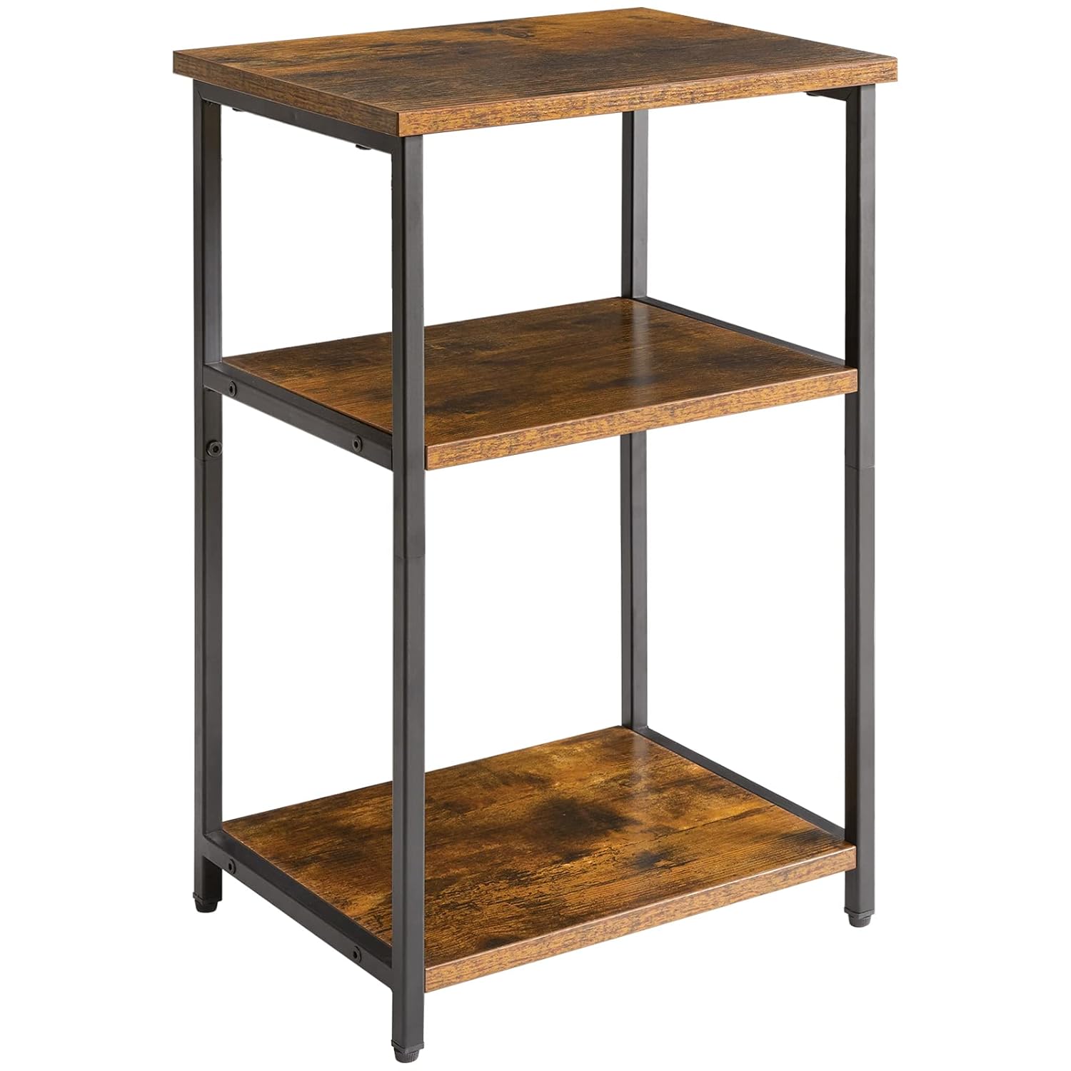 Side Table,3-Tier End Table, Industrial Nightstand Small Table With Storage Sh