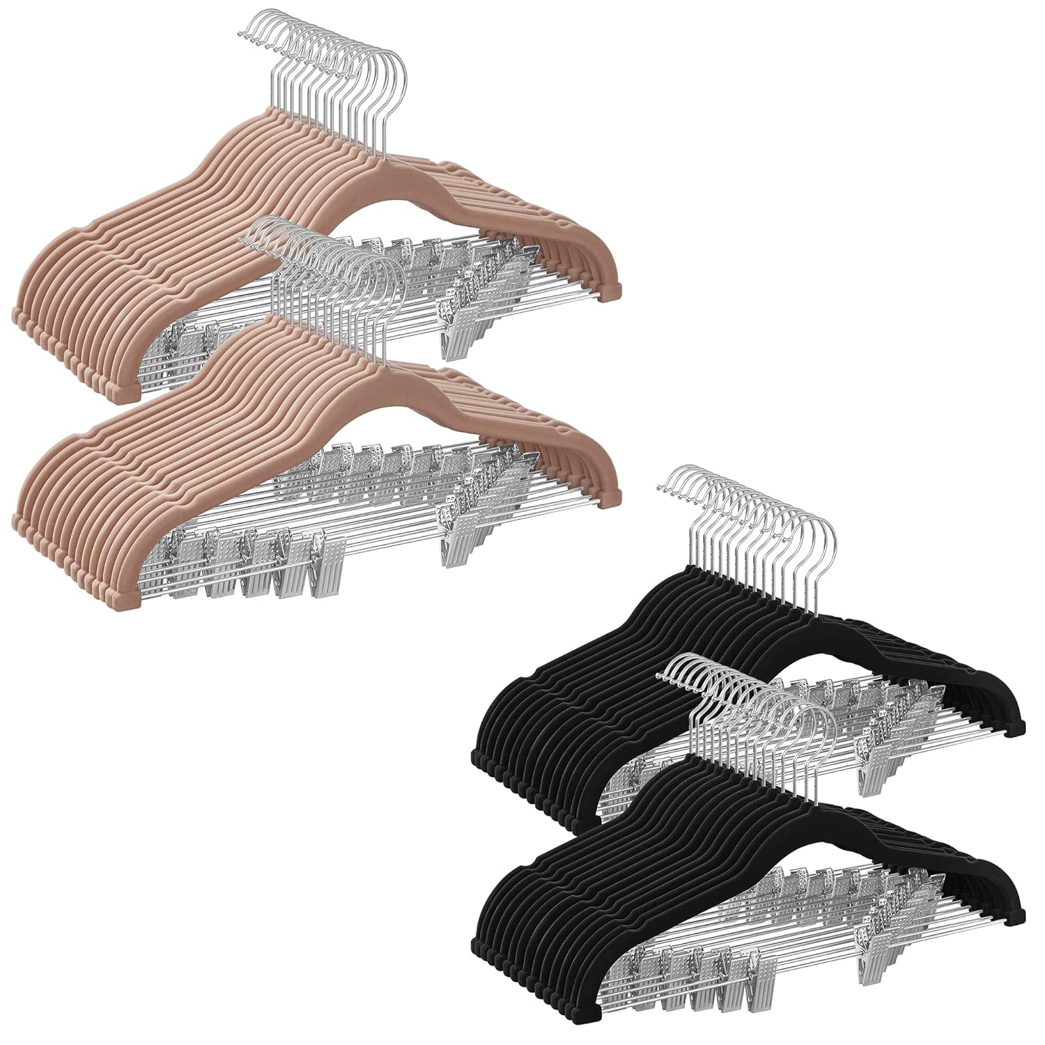 Clothes Hangers Bundle, Set Of 30 With Set Of 30, Pants Hangers With Adjustable