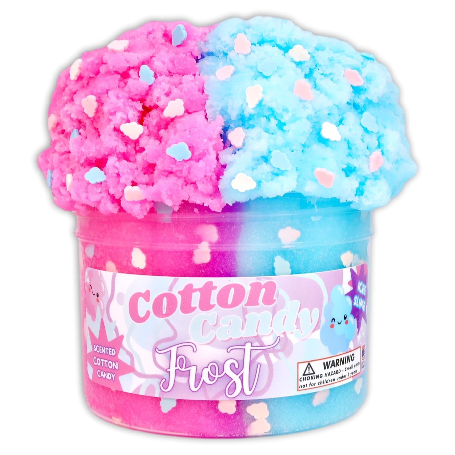 Cotton Candy Frost (8Oz) Icee Textured Slime Handmade In Usa